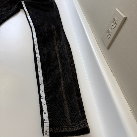 J Brand Women's Black Herringbone Skinny Leg Jeans Size 28 Grunge Goth Indie - Picture 13 of 13